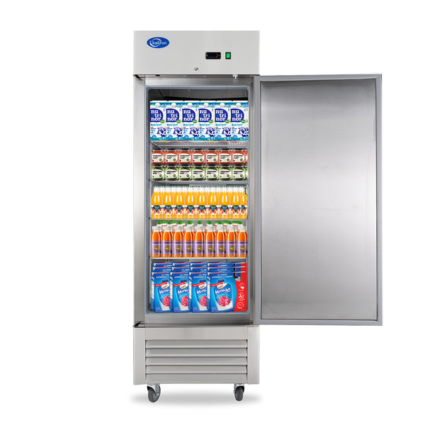 27" W Commercial Refrigerator 1 Solid Door, 23 Cu.ft Reach-in Stainless Steel Refrigerator, Upright Fan Cooling for Restaurant, Bar, Home, Shop (Equip 4 Shelves) Warehouse Shipments